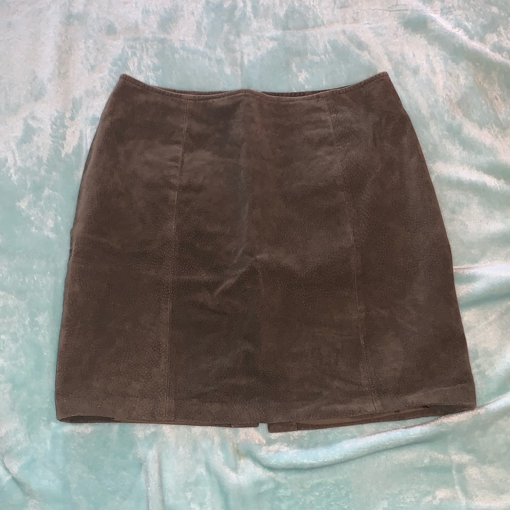 Army Green Suede Skirt size 10